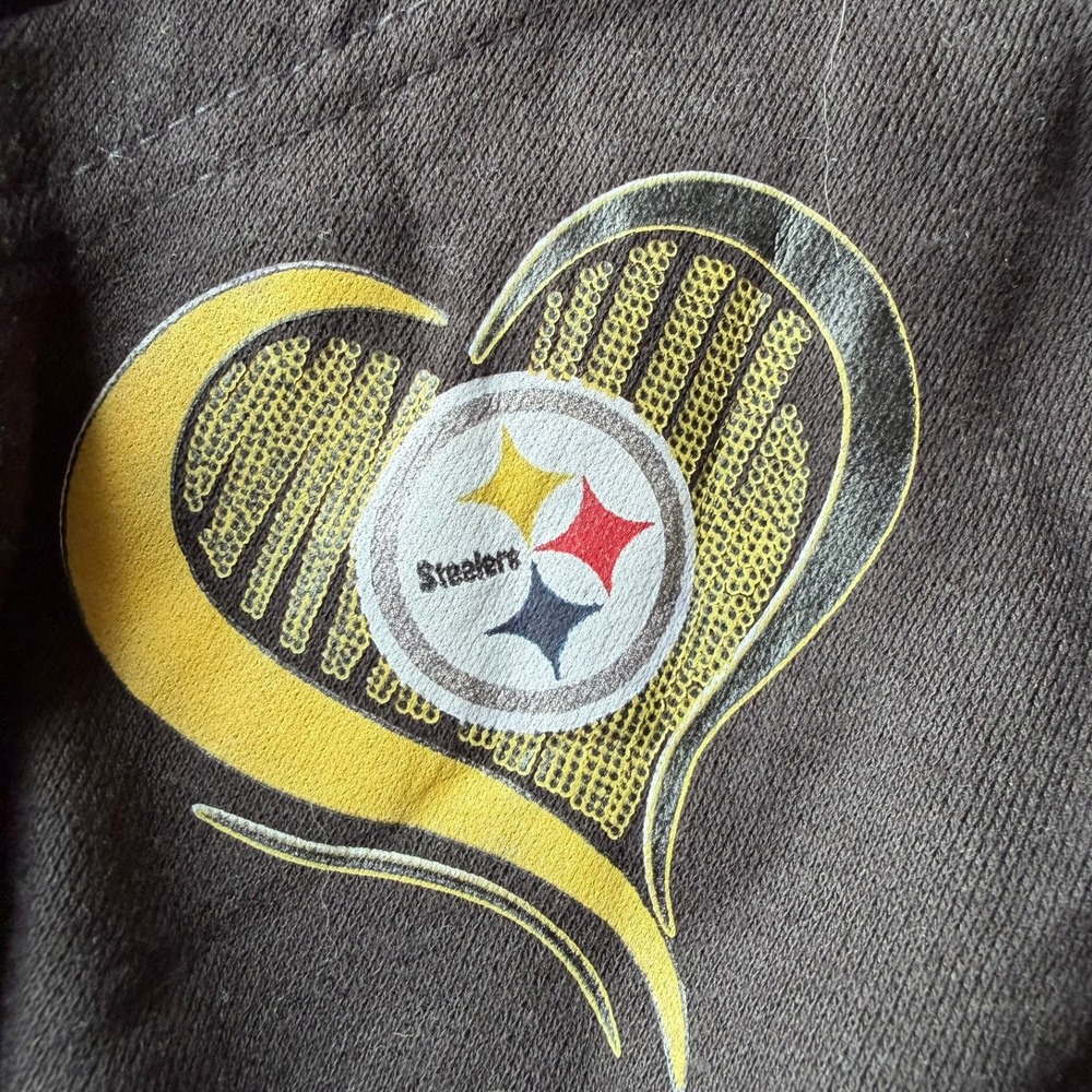 Pacific & Co Pittsburgh Steelers Hoodie Women Medium Black Good Heart Graphic - Picture 5 of 5